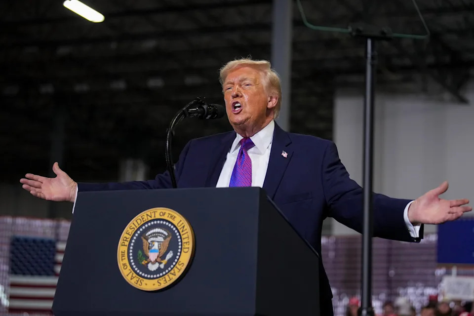 Betting markets gave Rep. Thomas Massie a boost after President Donald Trump railed against him during a visit to his Kentucky district on March 11. Trump's previous ability to boost a candidate's chances through endorsement is slipping.  / Andrew Harnik / Andrew Harnik/Getty Images