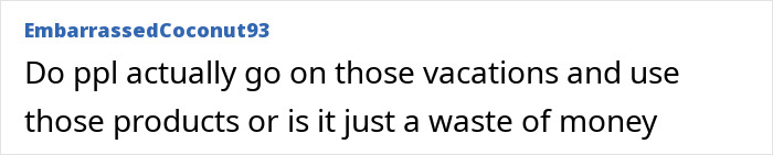 Comment questioning if nominees actually use the products in the jaw-dropping $346K Oscars gift bag or if it’s a waste of money