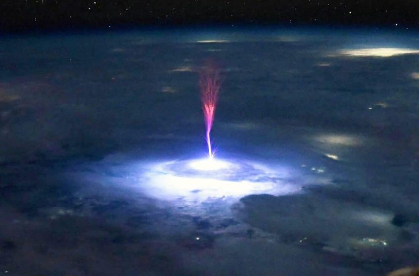  A NASA Astronaut Photographs a Rare Red Flash 55 Miles Above a Storm and It Lasts Only Milliseconds