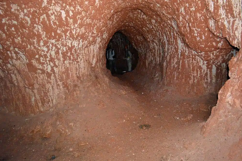 A View Inside A Massive Ancient Burrow, Possibly Created By Giant Ice Age Sloths, Showcasing Its Large, Tunnel Like Structure.