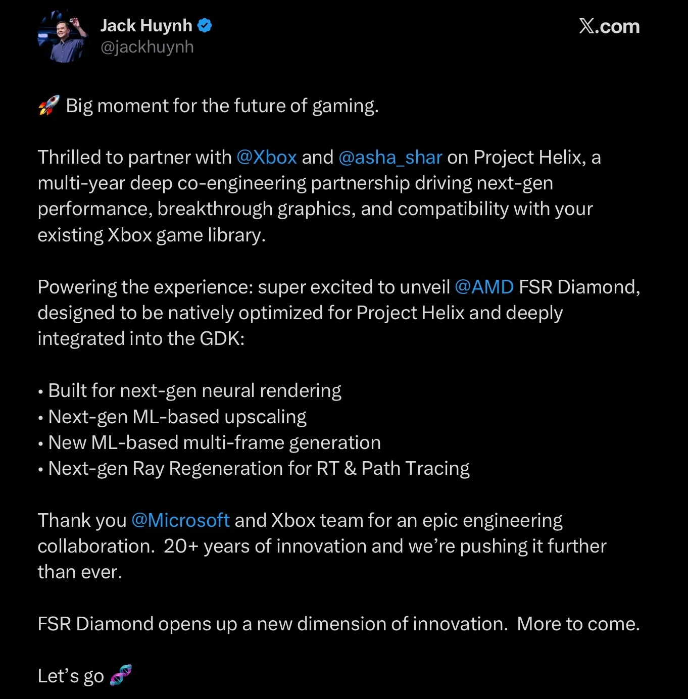 Screenshots of Jack Huynh's X post