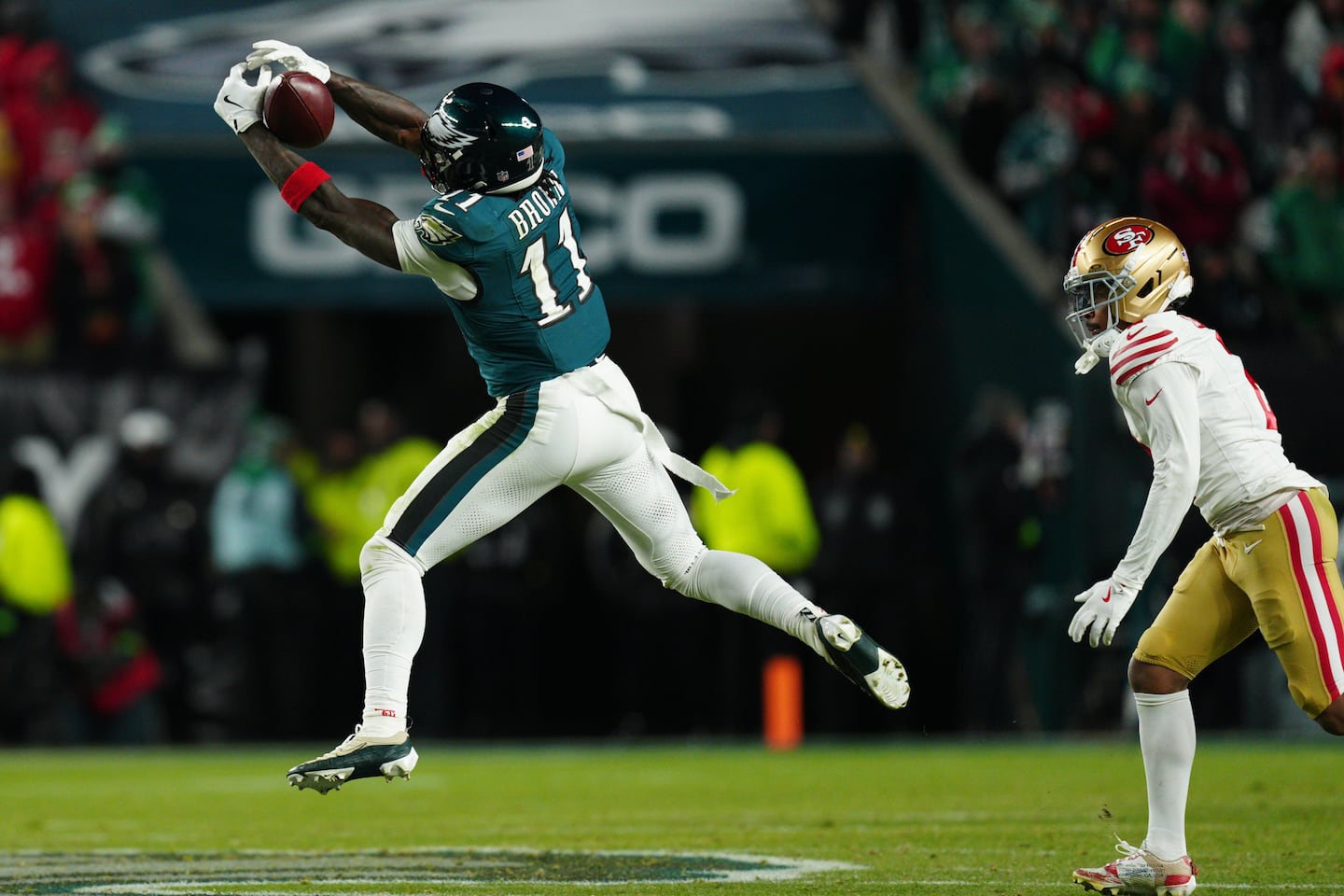 Although wide receiver A.J. Brown remained in Philadelphia, the Eagles might be willing to make a deal after June 1, when the team would realize some salary cap savings.