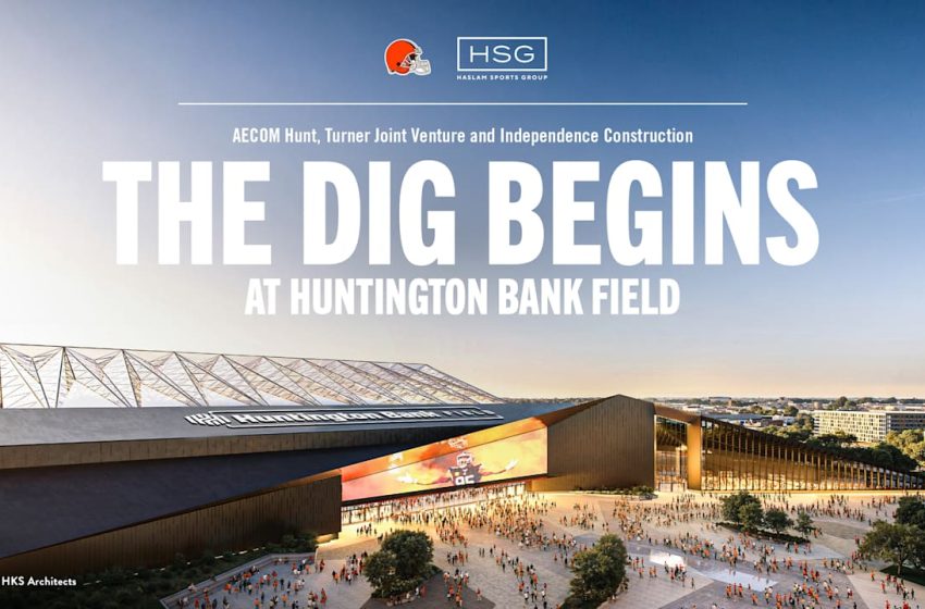  Browns begin mass excavation for new Huntington Bank Field in Brook Park