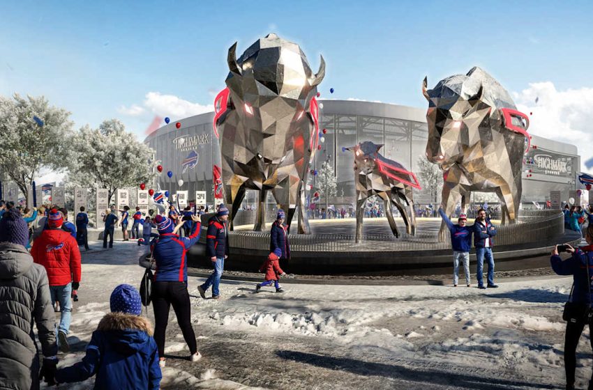  Buffalo Bills reveal renders of bison statues at Highmark Stadium’s Family Circle