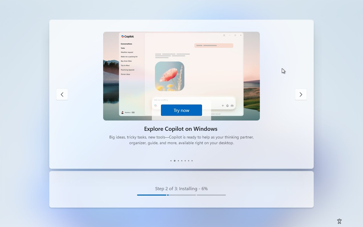 Button to try out Copilot in OOBE