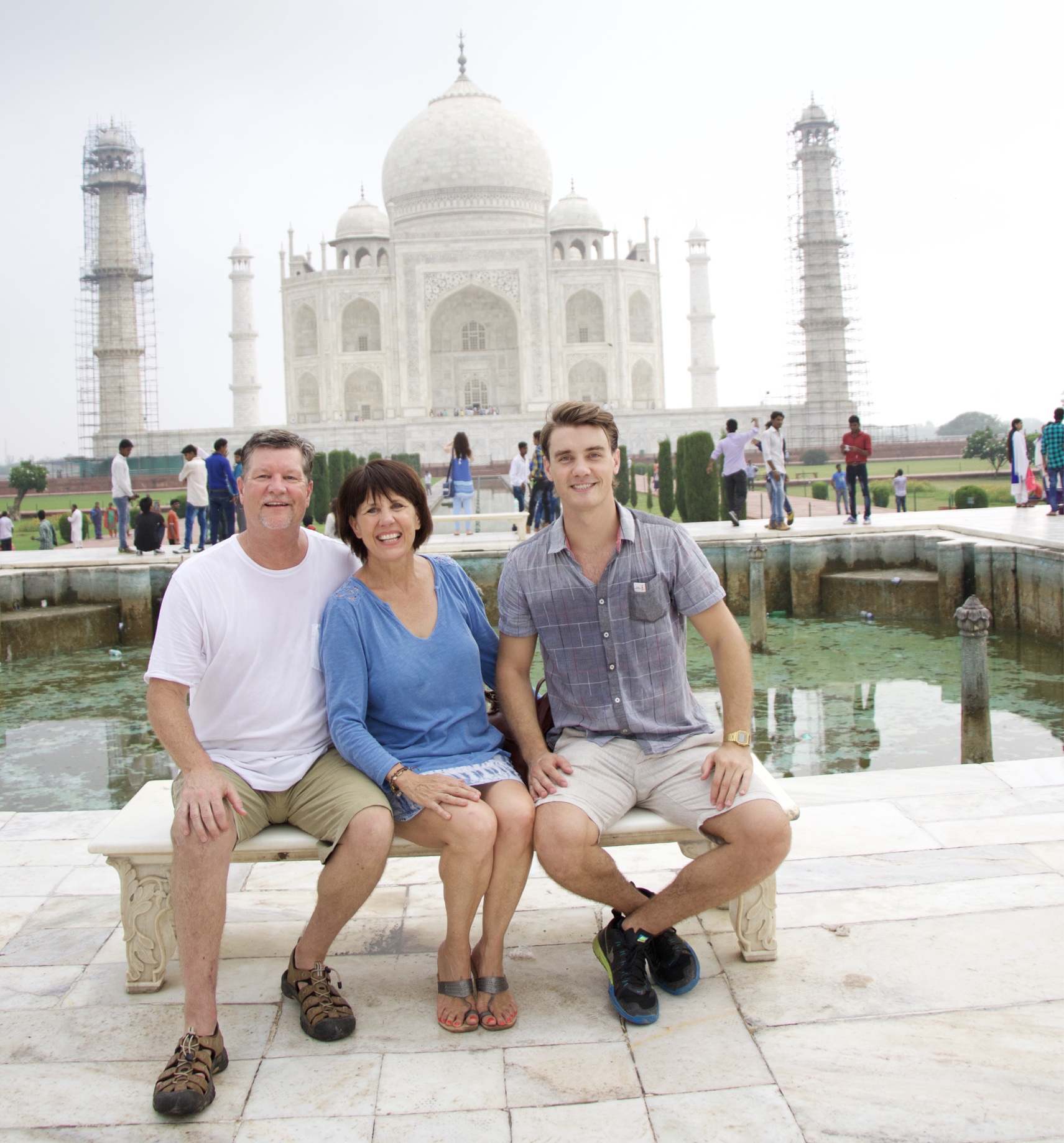 Carol Kovatch with her husband Mike and son Riley at...
