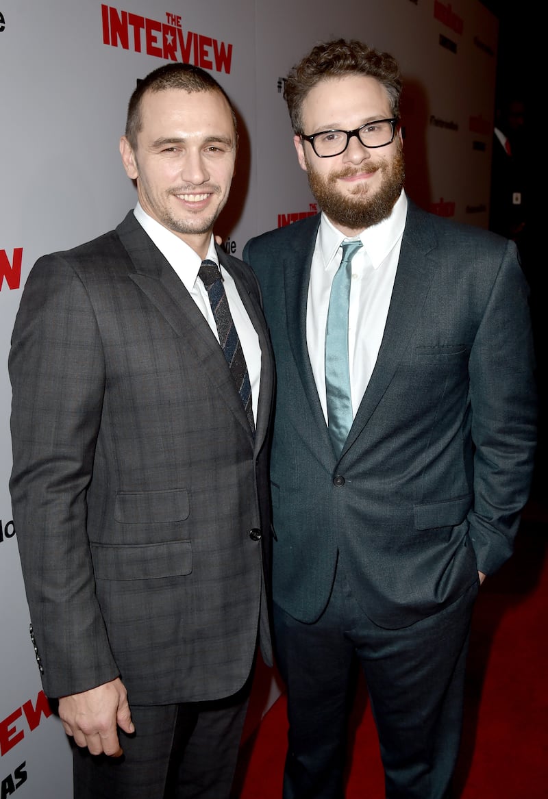 James Franco and Seth Rogen attend the Premiere of Columbia Pictures' "The Interview" 2014