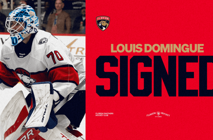  Florida Panthers Agree to Terms with Goaltender Louis Domingue on a One-Year, Two-Way Contract