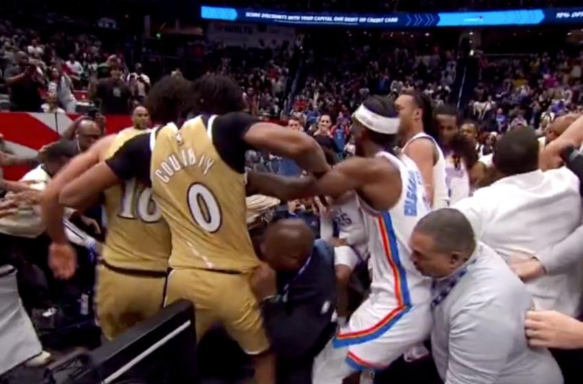 Four players ejected after wild Thunder-Wizards brawl
