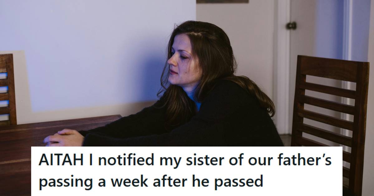 Woman sitting at a dining table, grieving the loss of her father
