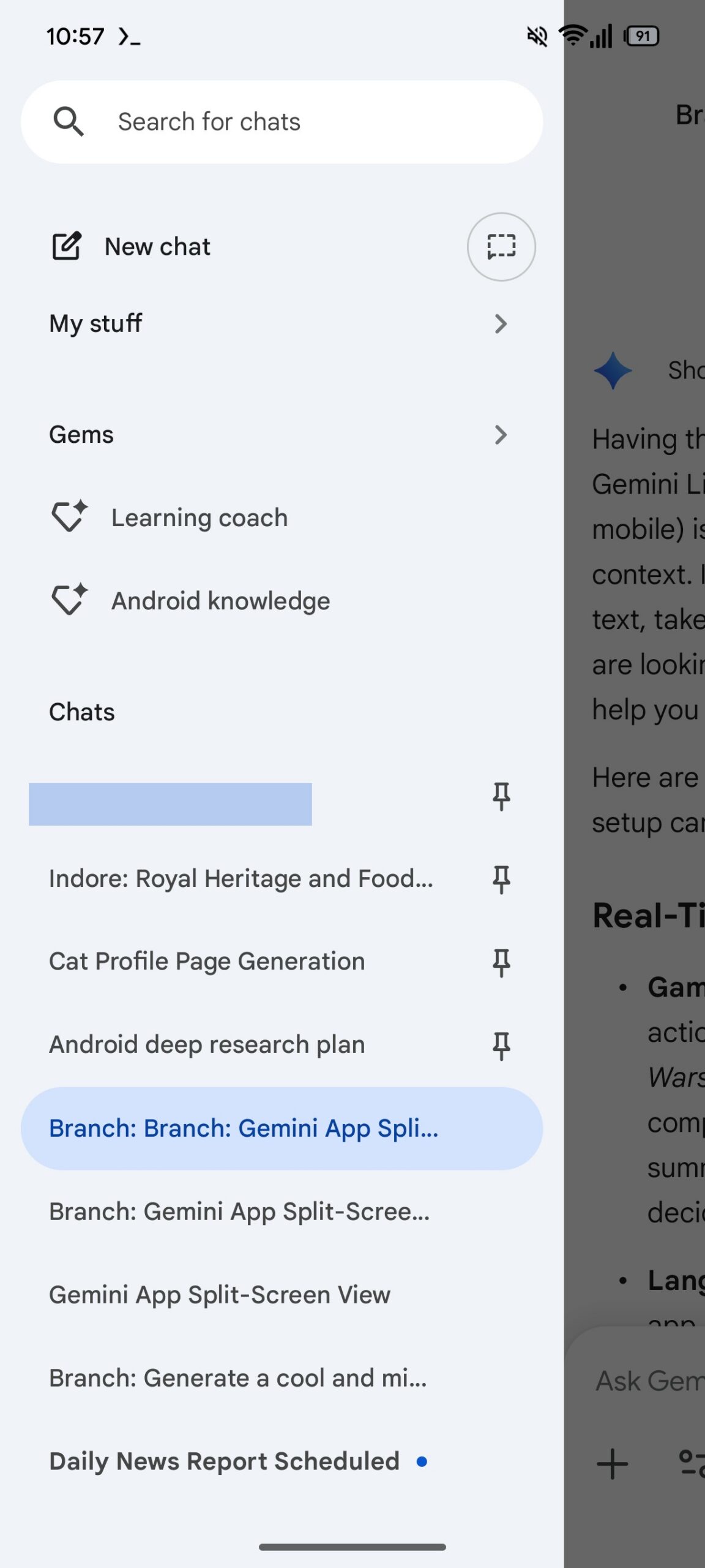 Gemini Current Sidebar