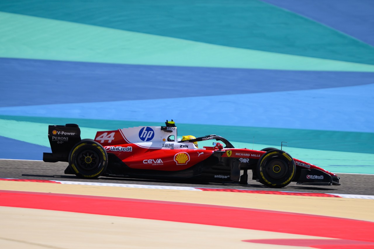 Lewis Hamilton of the Scuderia Ferrari HP F1 Team participates in Formula 1 Pre-Season Testing 1 in Sakhir, Bahrain, on February 11, 2026.