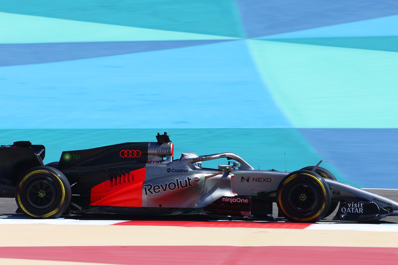 Nico Hulkenberg of Germany driving the (27) Audi F1 Team R26 on track during day one of F1 Testing at Bahrain International Circuit on February 18, 2026 in Bahrain, Bahrain.