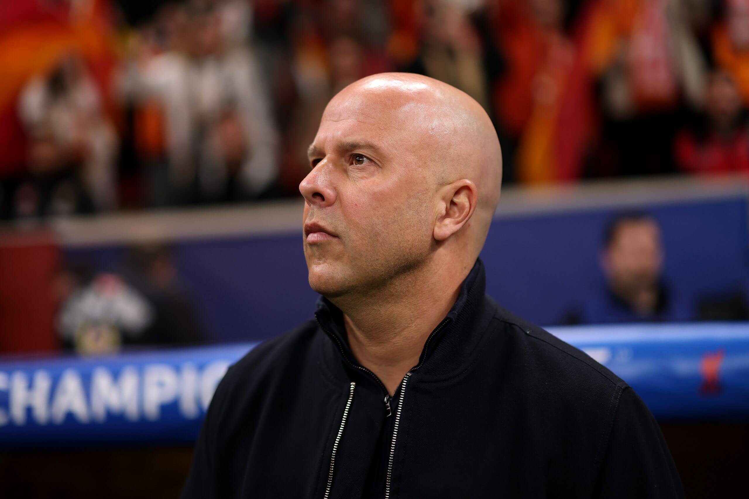 Arne Slot surveys the scene at the Ali Sami Yen Spor Kompleksi