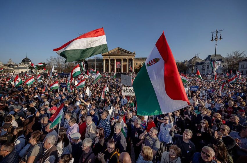  On Hungary’s National Day, two futures took the streets