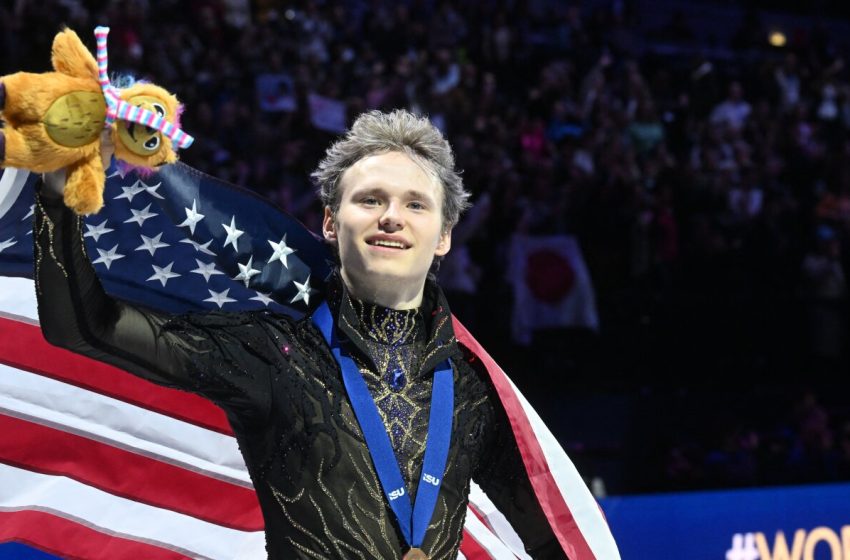  Ilia Malinin wins 3rd world title after Olympic disappointment : NPR