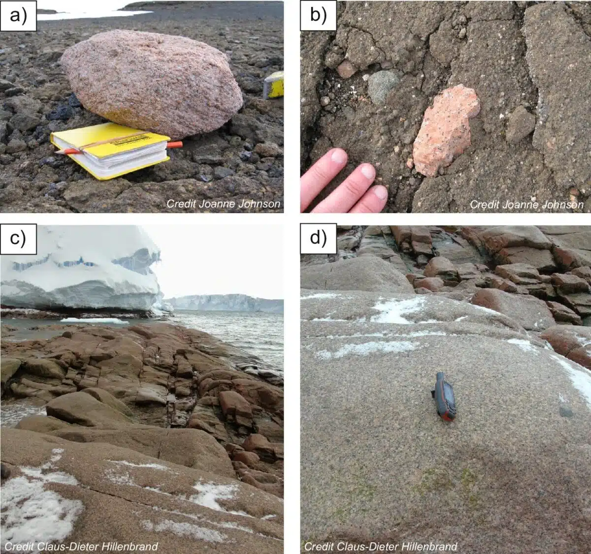 Images Of Granite Boulders And Outcrops That Reveal A Subglacial Formation In Antarctica.