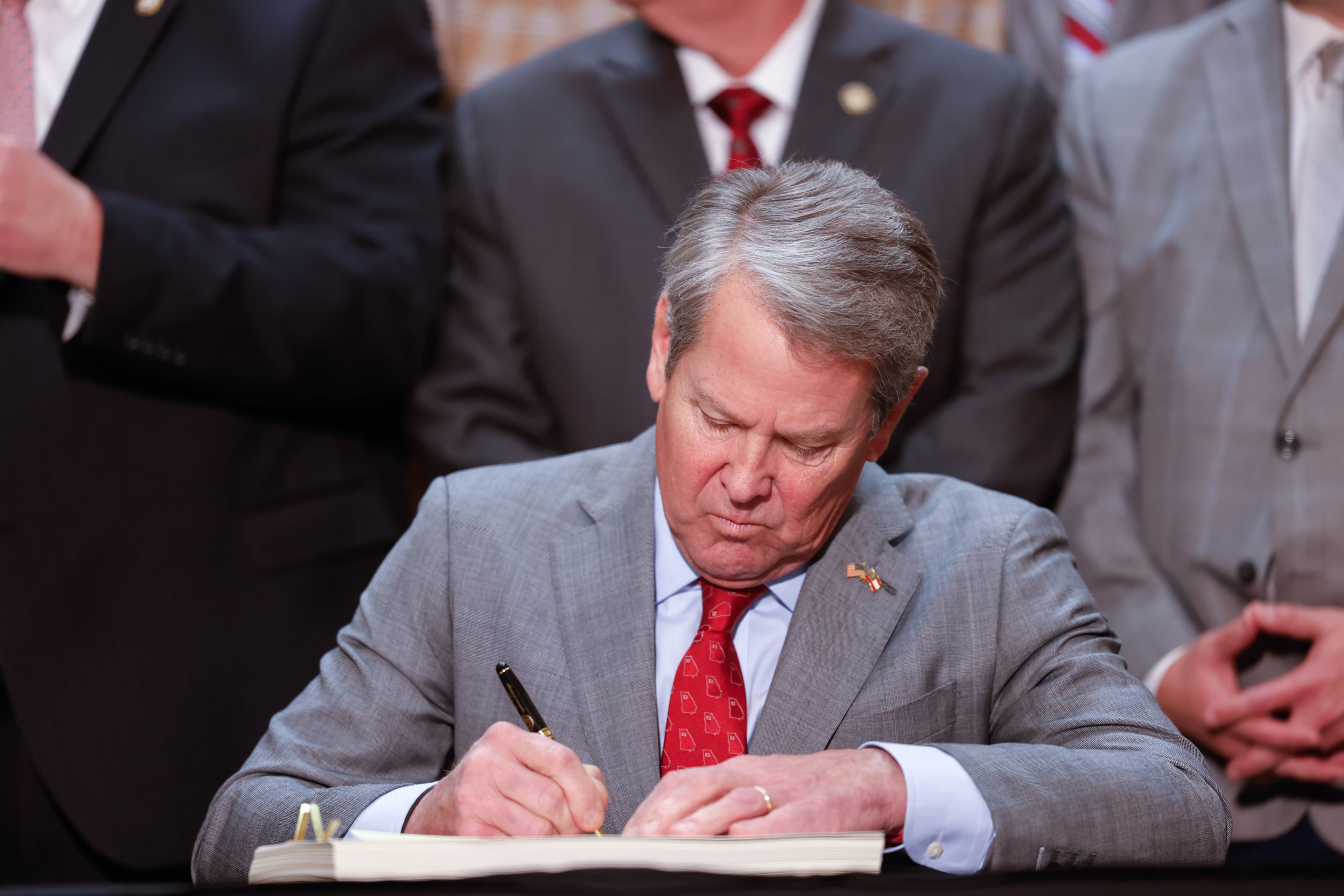 Gov. Brian Kemp at the Georgia state Capitol earlier this month. (Arvin Temkar/AJC)