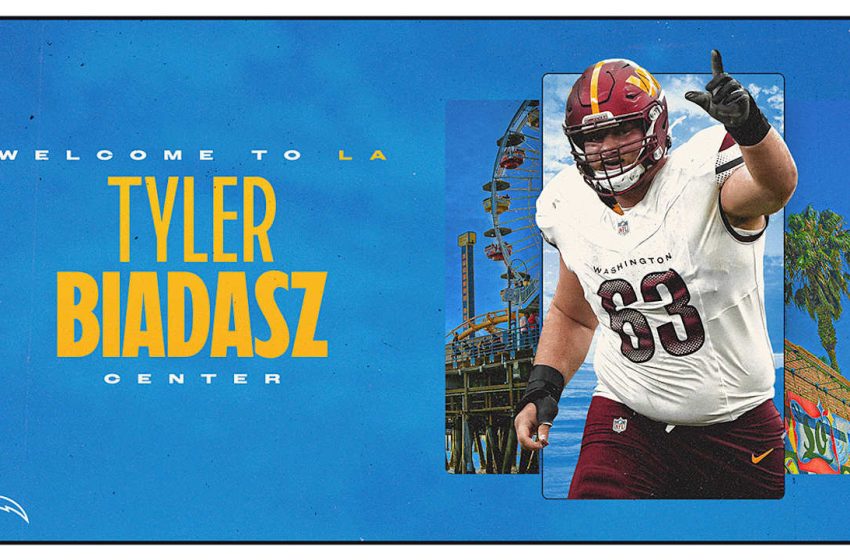  Los Angeles Chargers Sign Pro Bowl Center Tyler Biadasz