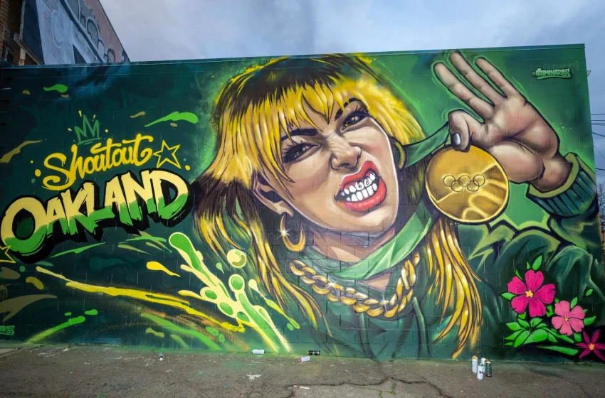  Major mural of Oakland Olympic champ Alysa Liu goes up in Temescal