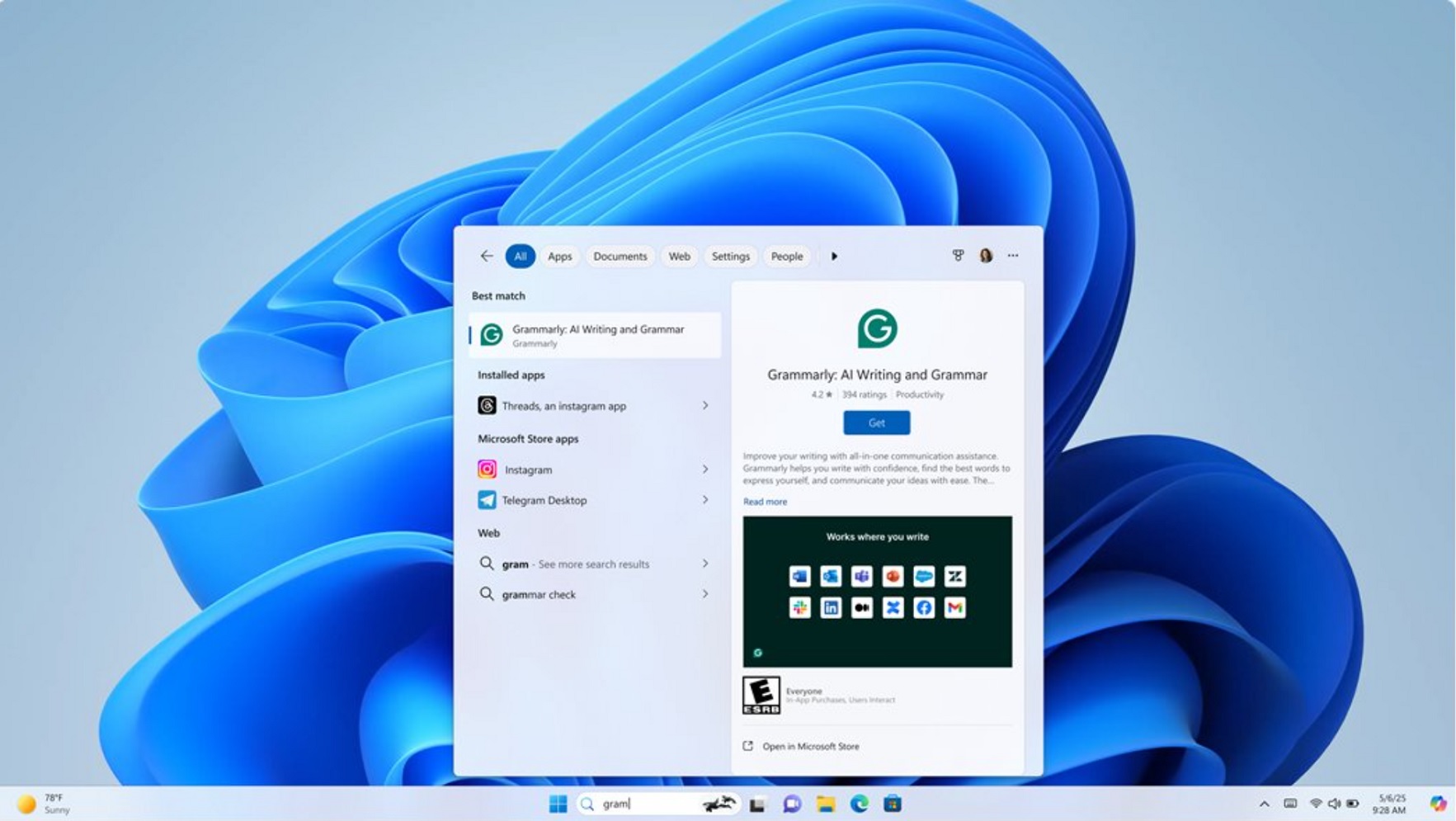 Microsoft Store in Windows Search