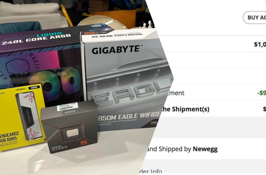  User Snags 32 GB DDR5 Memory, Ryzen 7600X, AIO, And B850M Motherboard For Just $87 On Newegg