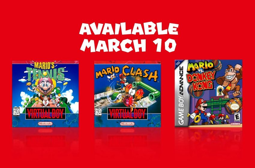  Game Boy Advance and Virtual Boy – Nintendo Classics add Mario vs. Donkey Kong, Mario’s Tennis, and Mario Clash on March 10