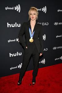 Amber Glenn at the 37th GLAAD Media Awards held at the Beverly Hilton on March 05, 2026 in Beverly Hills, California.