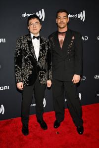 Bowen Yang and Matt Rogers at the 37th GLAAD Media Awards held at the Beverly Hilton on March 05, 2026 in Beverly Hills, California.