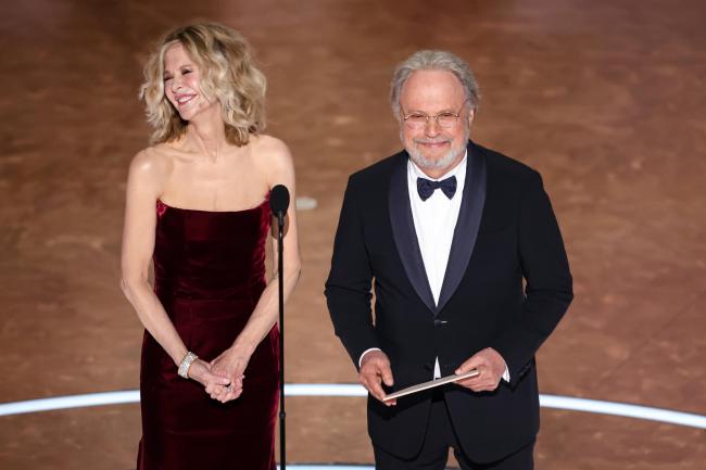 Meg Ryan, Billy Crystal at the 97th Oscars held at the Dolby Theatre on March 2, 2025 in Hollywood, California.