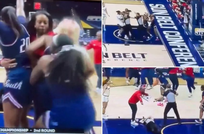  Referee knocked out in wild South Alabama-Coastal Carolina brawl