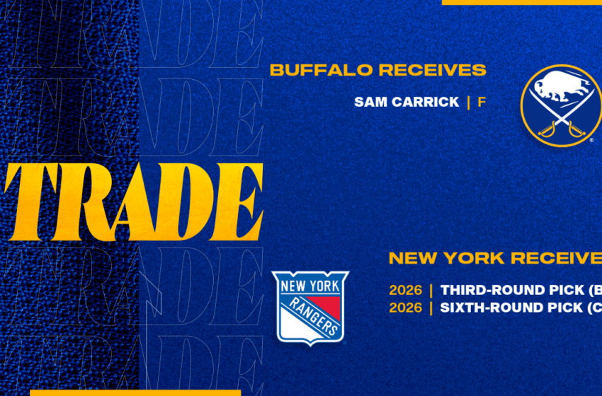  Sabres acquire forward Sam Carrick from Rangers