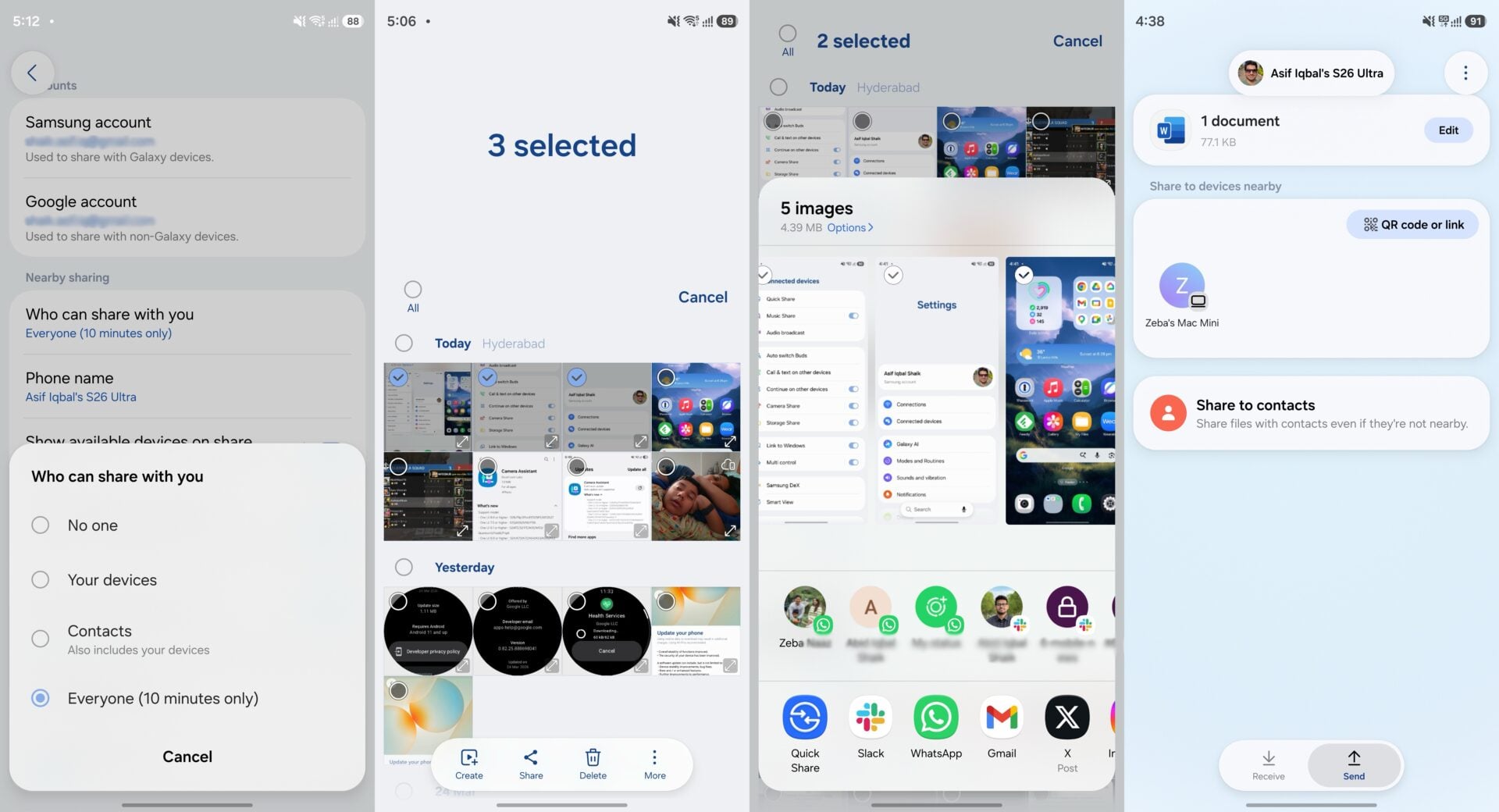 samsung one ui 8.5 quick share airdrop procedure