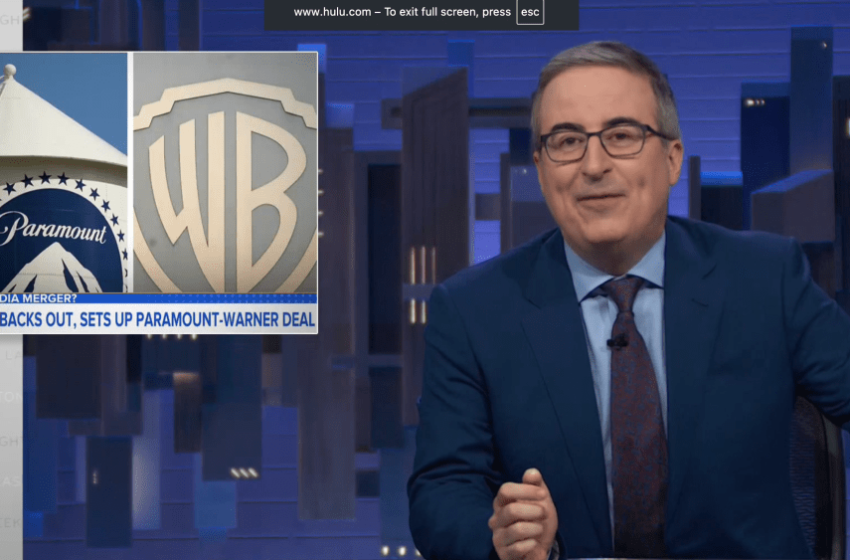  John Oliver on Paramount Buying Warner Bros. Monologue