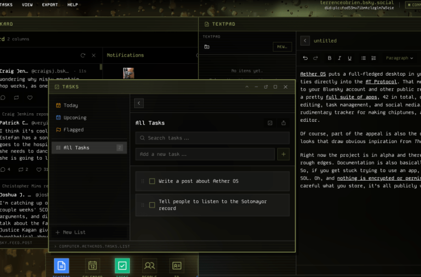  Aether OS is a computer in a browser built for the AT Protocol