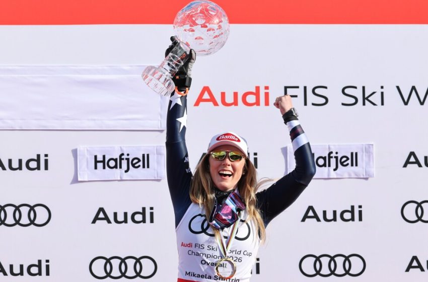  Shiffrin holds off Aicher to win record-tying 6th overall World Cup skiing title