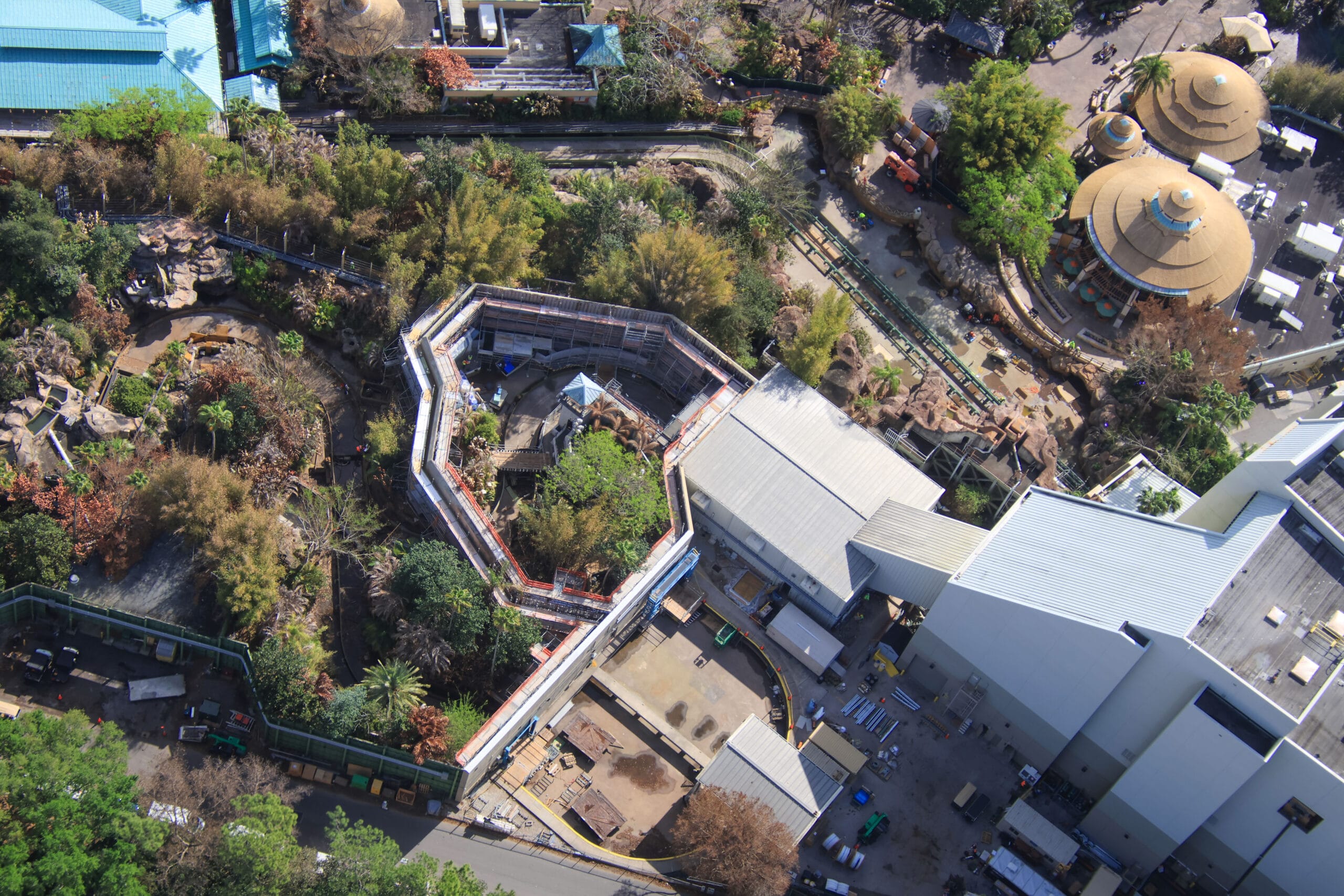 USF Jurassic Park River Adventure ride aerial photos from bioreconstruct.
