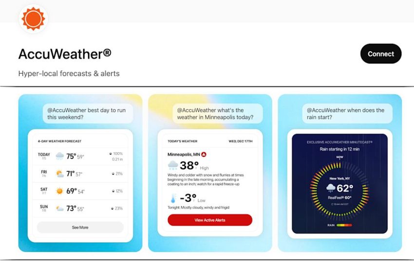  AccuWeather is now available inside ChatGPT