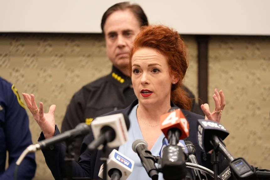 Jennifer Runyan, the special agent in charge of the FBI's Detroit field office, gives an update during a news conference in West Bloomfield Township on Friday.