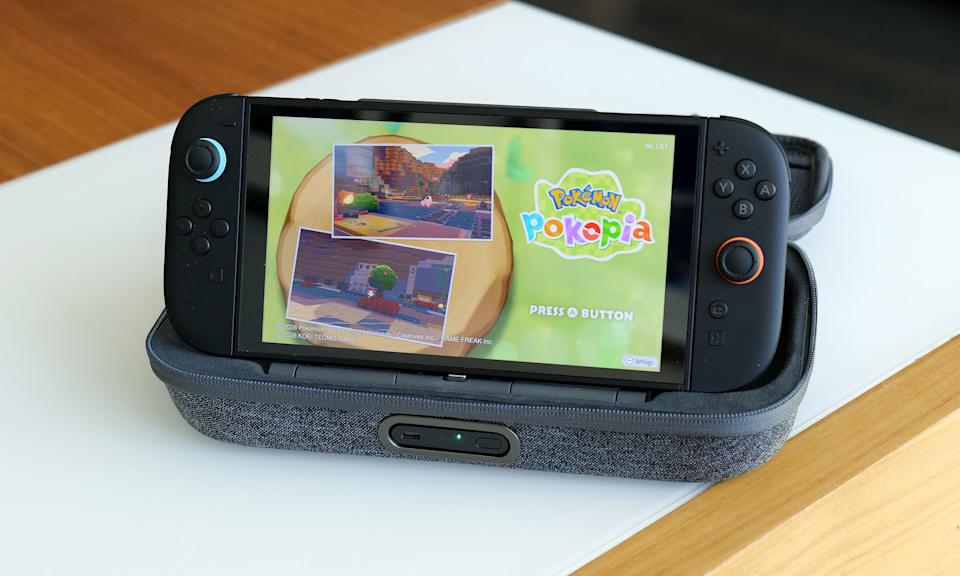 One of the neat things about giving the battery a kickstand is that it turns the case into a mini all-in-one. This makes wish Belkin gave the included power pack some sort of docking functionality for connecting the Switch 2 to an external display.