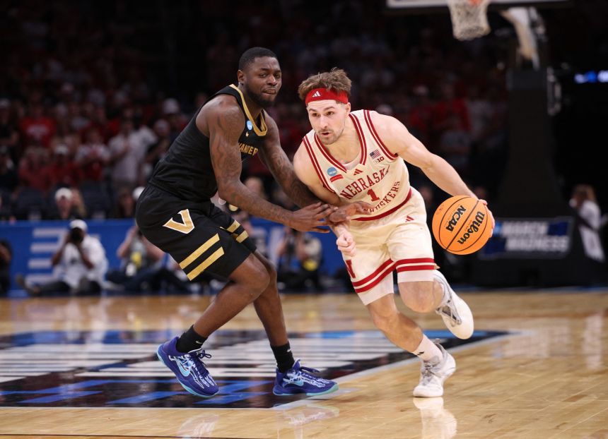 Nebraska Cornhuskers guard Sam Hoiberg drives to the hoop past Vanderbilt Commodores guard Duke Miles in their game last weekend.