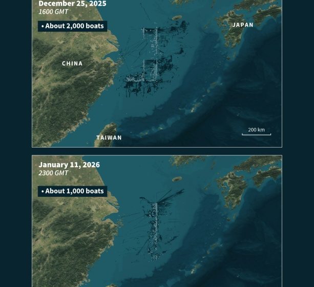  Thousands of Chinese boats mass at sea, raising questions