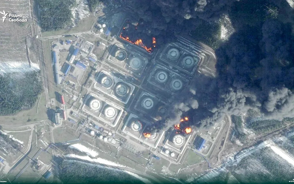 Russian oil export facilities at the port of Primorsk are ablaze this morning after a highly successful Ukrainian drone raid