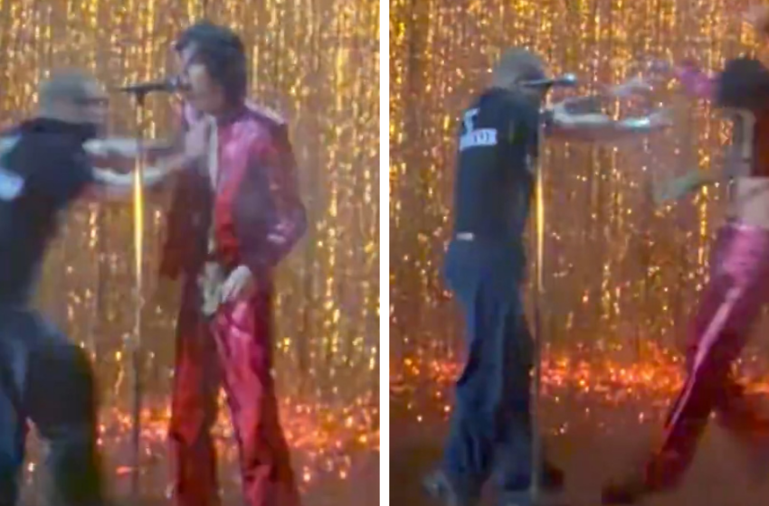  Chaos At Brit Awards As Singer Gets Pushed Off Stage Mid Performance In Viral Video