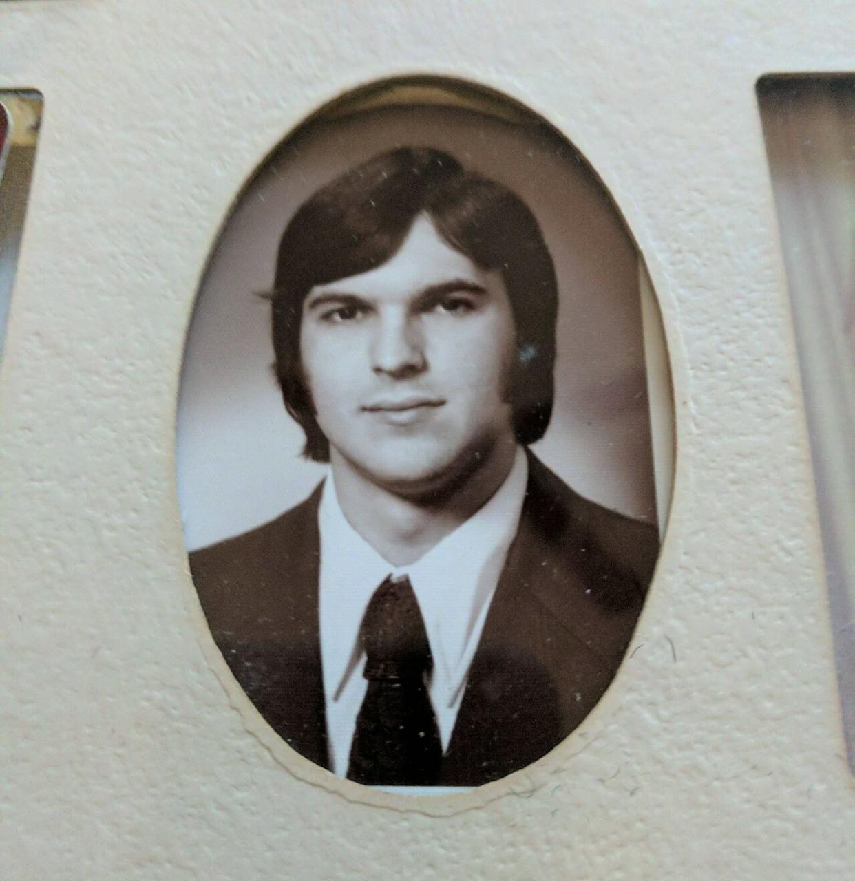 A black and white yearbook photo -