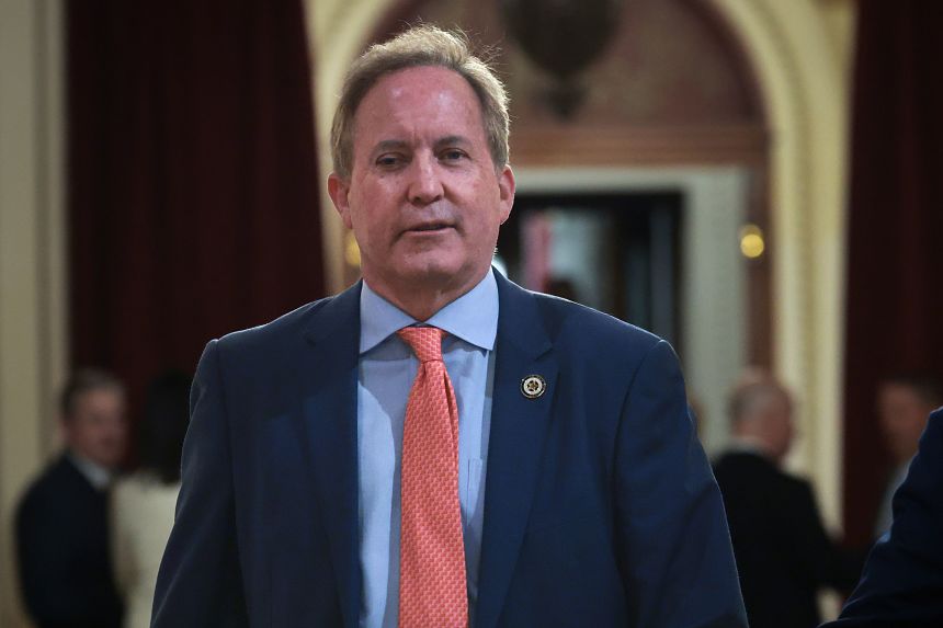 Texas Attorney General Ken Paxton arrives for the State of the Union address at the US Capitol on February 24.