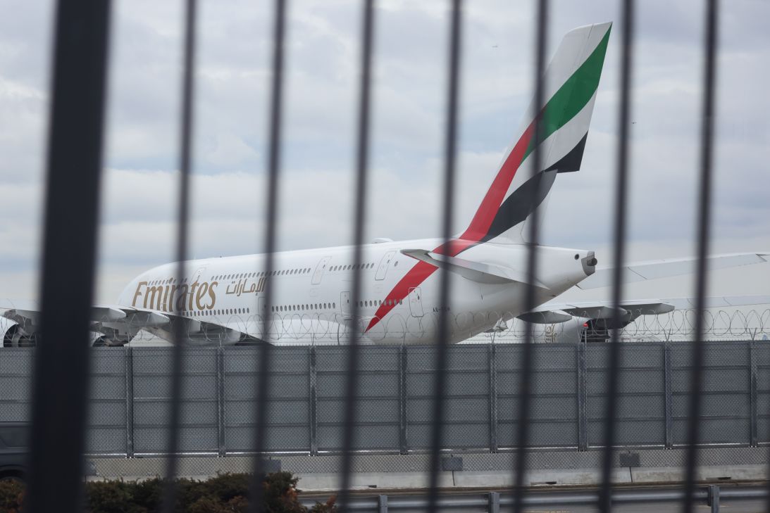 The longer the disruption lasts, the longer the recovery times, says aviation analyst Brendan Sobie. Pictured here: Emirates Airlines plane is parked at John F. Kennedy International Airport in New York on March 1.