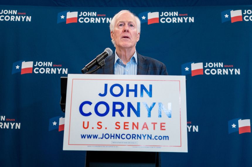 Sen. John Cornyn speaks to the media at the Austin Marriott Downtown in Texas on March 3.