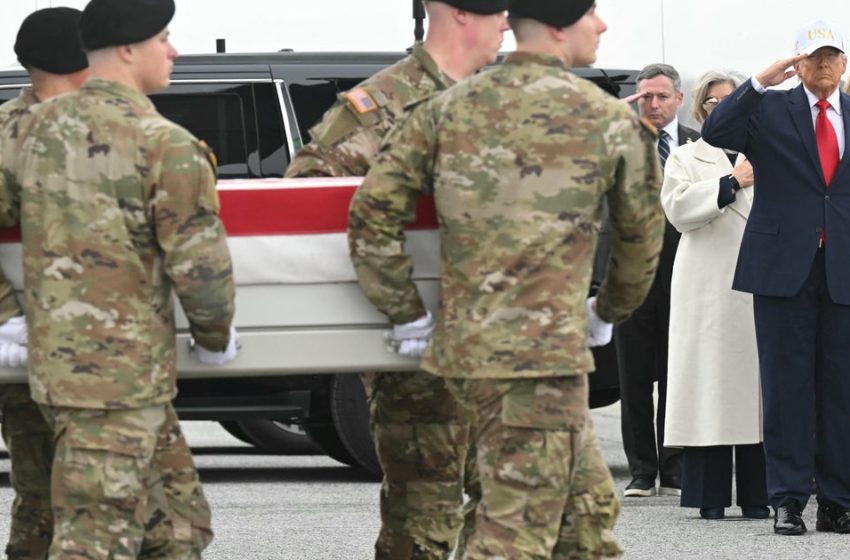  Trump salutes as 6 soldiers killed in Iran are transferred back to the U.S.