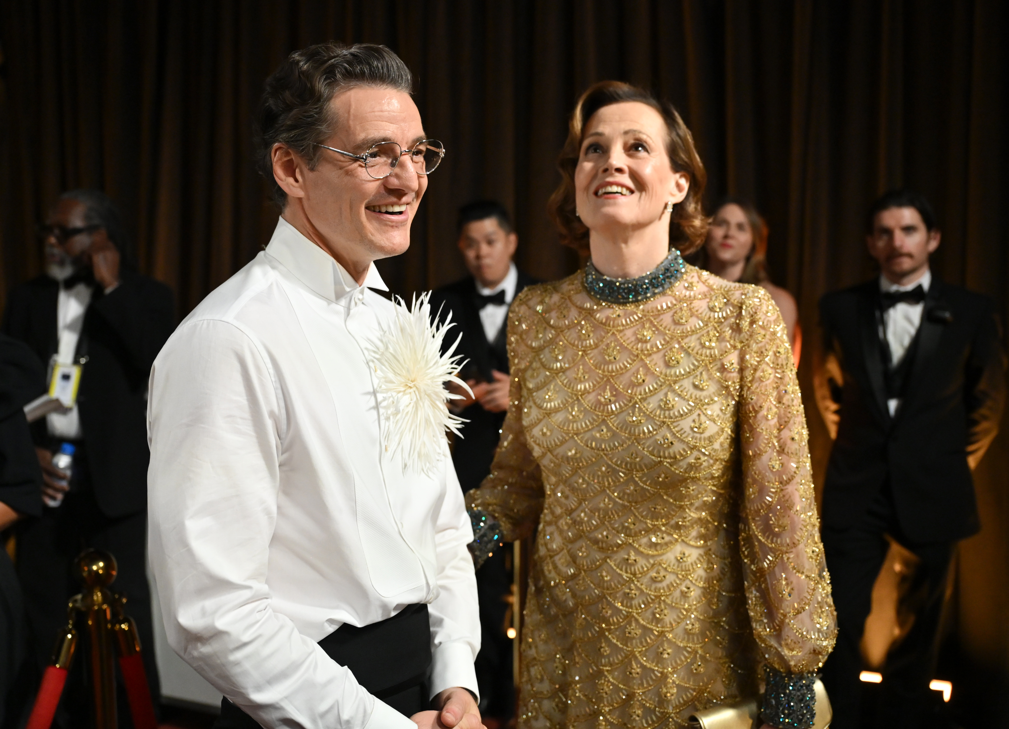 Pedro Pascal and Sigourney Weaver